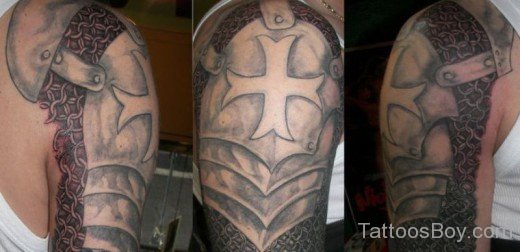 Attractive  Armor Tattoo  On Shoulder-TB1044