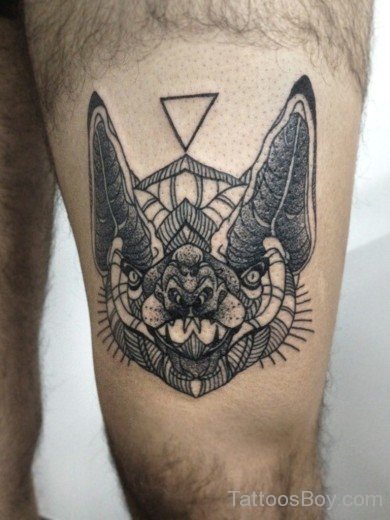 Attractive  Bat Tattoo On Thigh-TB1202