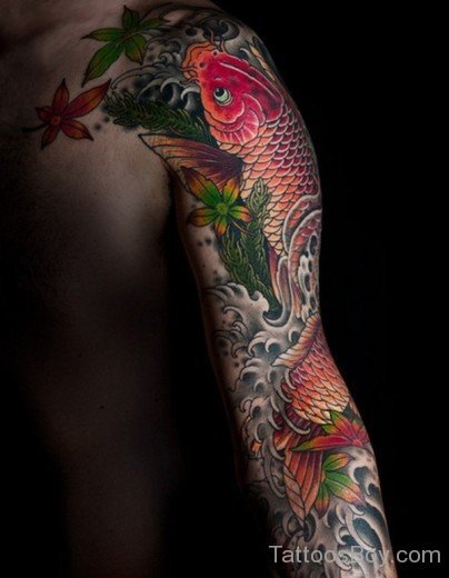 Attractive Fish Tattoo On Full Sleeve-TB1240