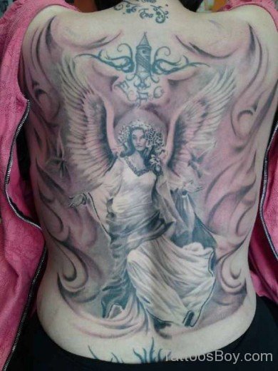 Guardian Angel Tattoo Design On Back