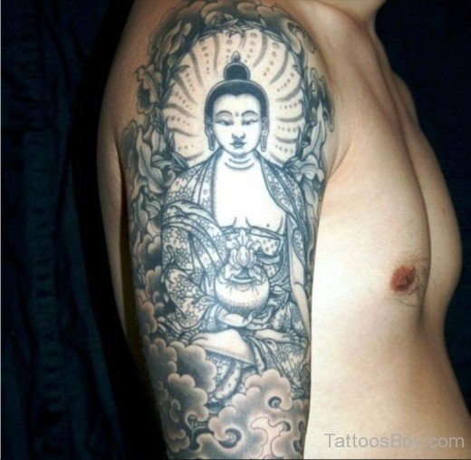 Awesoem Buddhist Tattoo On Half Sleeve-TB1008