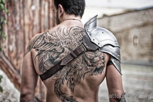 Awesome  Armour Tattoo On Back-TB1210