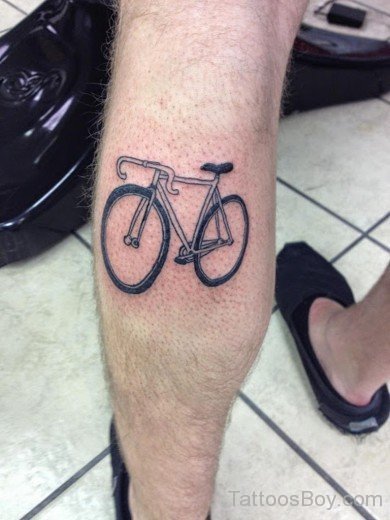 Bicycle Tattoo On Leg-TB1204