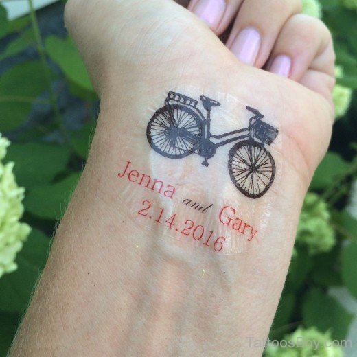 Awesome Bicycle Tattoo On Wrist-TB1205