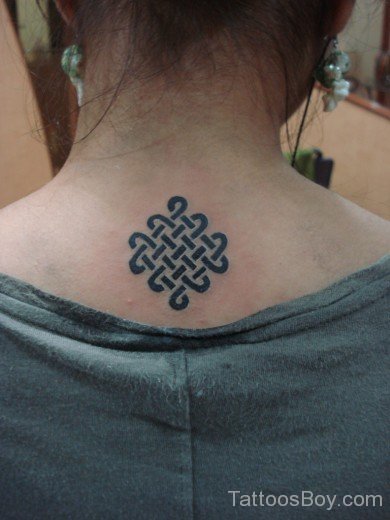 Awesome Buddhist Symbol Tattoo On Nape-TB1012