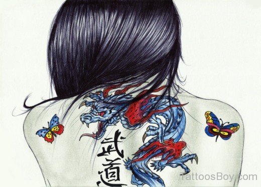 Awesome Chinese Dragon Tattoo-TB12027