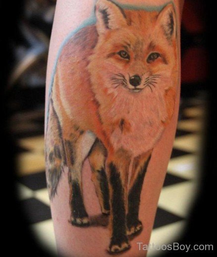 Awesome Fox Tattoo On Arm-TB12013