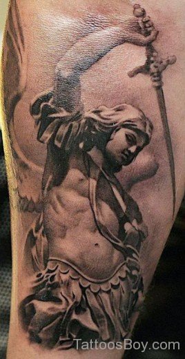 Awesome Guardian Angel Tattoo  On Shoulder-TB12044