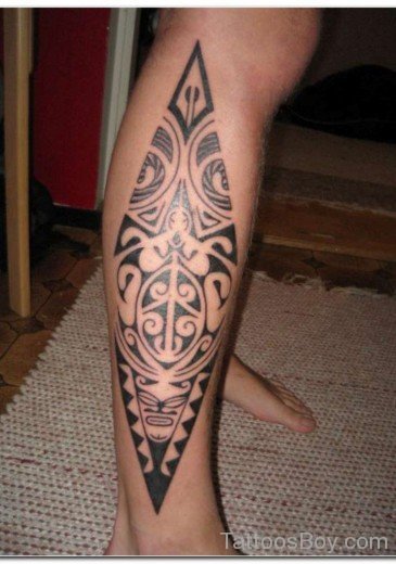Tribal Tattoo Design On Leg 