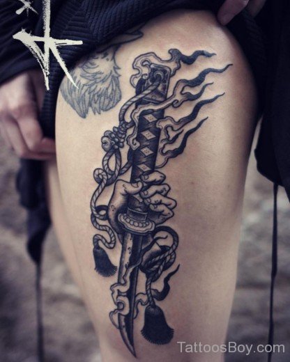 Awesome Thigh Tattoo-TB113