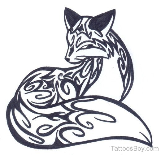 Awesome Tribal Fox Tattoo Design-TB12016