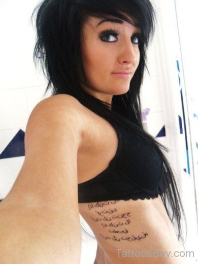 Wording Tattoo On Rib