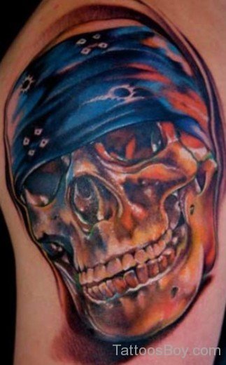 Awesome biker skull tattoo-TB1205