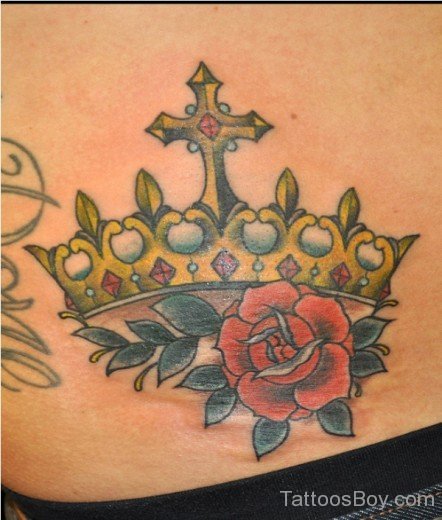 Awful Rose And Crown Tattoos--TB108