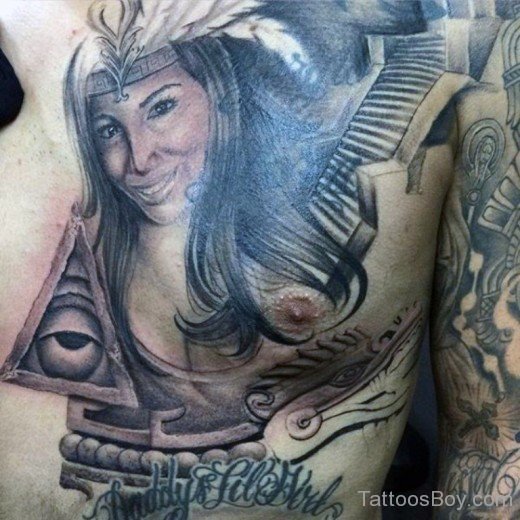 Aztec Chest Tattoo-TB1202