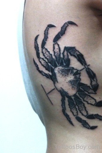 Aztec Crab Tattoo On Rib-TB12014