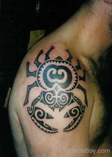 Aztec Crab Tattoo On Shoulder-TB12015