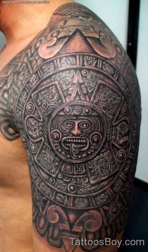 Aztec Tattoo On Half Sleeve-TB1209