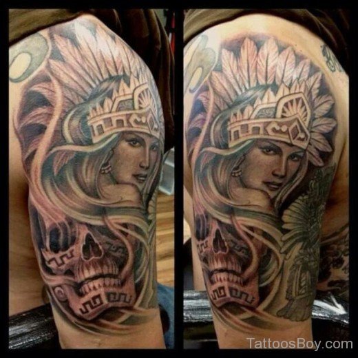 Aztec wARRIOR gIRL Tattoo-TB1212