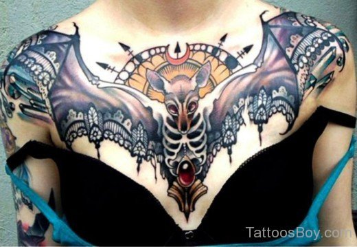 Bat Tattoo Design On Chest-TB1217