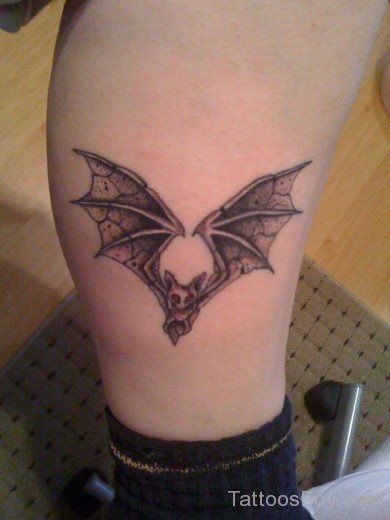 Bat Tattoo Design On Leg 5-TB1218