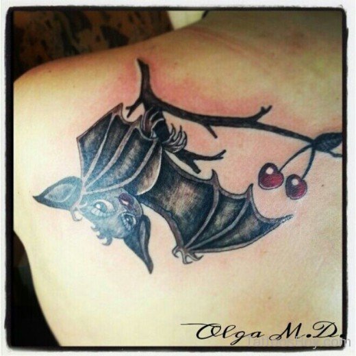 Bat Tattoo Design On Back 
