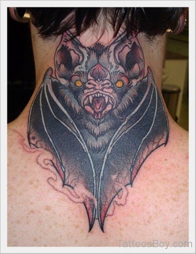 Bat Tattoo On Nape-TB1230