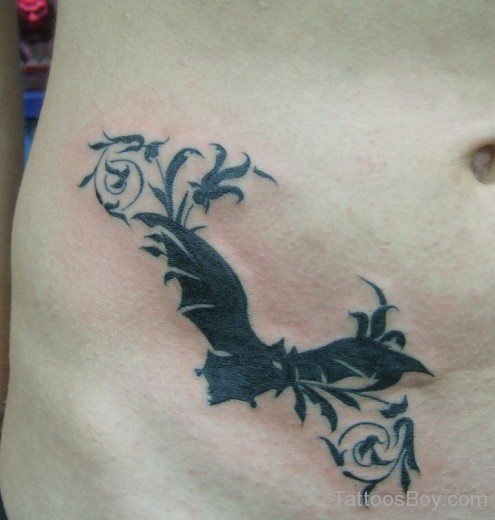 Bat Tattoo On Stomach-TB1233