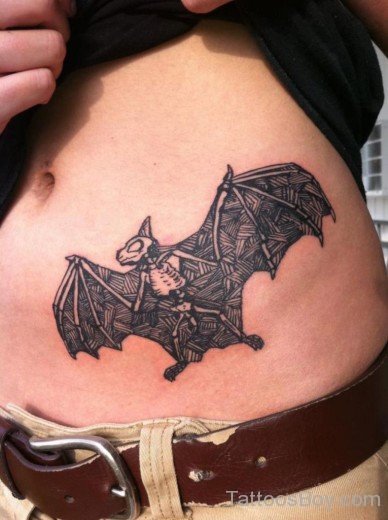 Bat Tattoo On Stomach4-TB1234