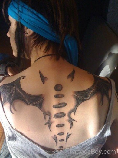 Bat Wings Tattoo On Back-TB1236