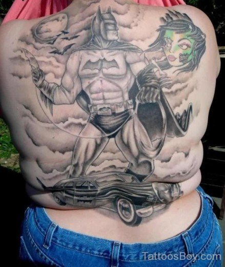 Batman Zombie Tattoos On Back-TB1008