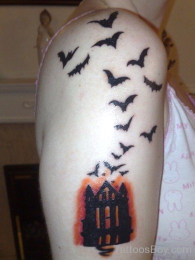 Bats Tattoo on Shoulder