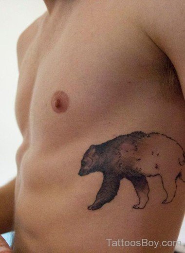 Bear Tattoo On rib-TB114
