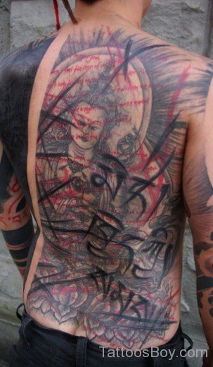 Beautful Buddhist Tattoo On Back-TB1016