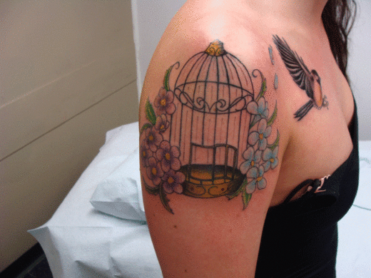 Beautiful Cage Tattoo Design-TB12012