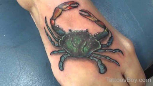 Crab Tattoo On Foott-TB12019