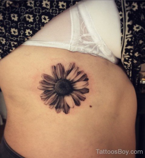 Beautiful Daisy Flower Tattoo On Rib-TB1012