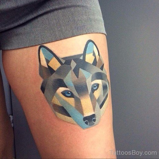 Beautiful Fox Tattoo On Thigh-TB12021