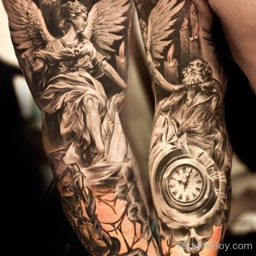 Beautiful  Guardian Angel Tattoo-TB12047