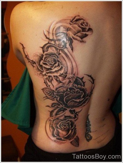 Beautiful crown and rose tattoo--TB109