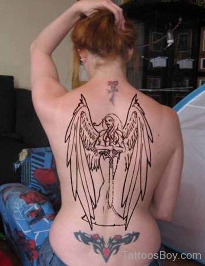 Best Guardian Angel Tattoo On Back-TB12049