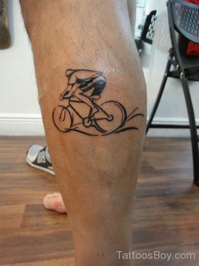 Bicycle Tattoo Design On Leg-TB1219
