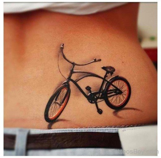 Bicycle Tattoo Design On Lower Back-TB1220