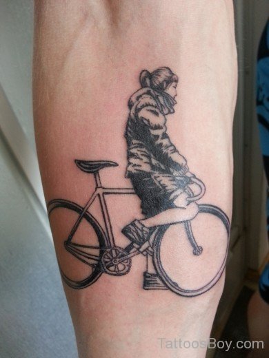 Bicycle Tattoo On Arm-TB1226