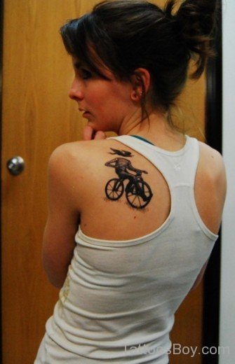 Bicycle Tattoo On Back 256-TB1227