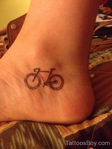 Bicycle Tattoo On Foot-TB1231
