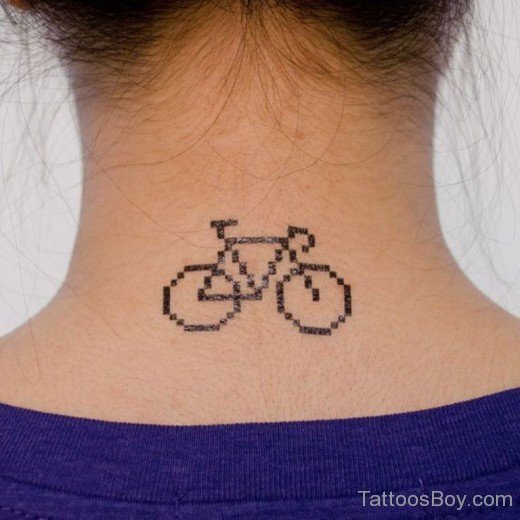 Bicycle Tattoo On Nape-TB1234