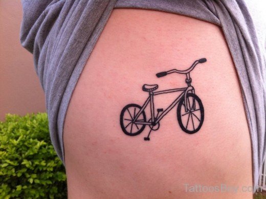 Bicycle Tattoo On Rib-TB1235