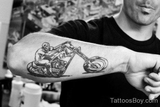 Bike Tattoo On Arm-TB1209