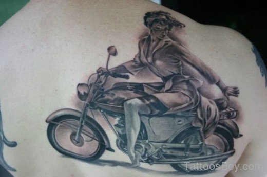 Bike Tattoo On Back-TB1210